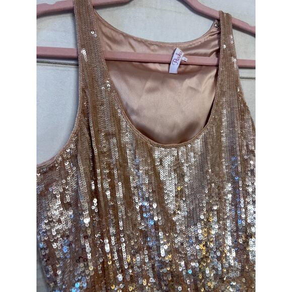 Parker Dress Women Small Sugar Ombre Sequin Scoop Neck Mini Tank Pull On Formal - Picture 7 of 7